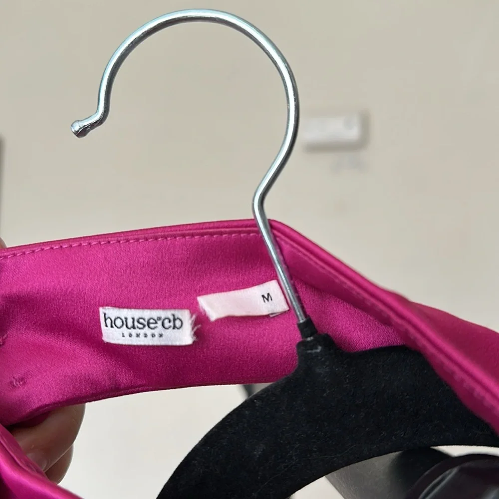 House of CB 'Aida' hot Pink Satin Mini Dress‎ NWOT Size M - Picture 12 of 12